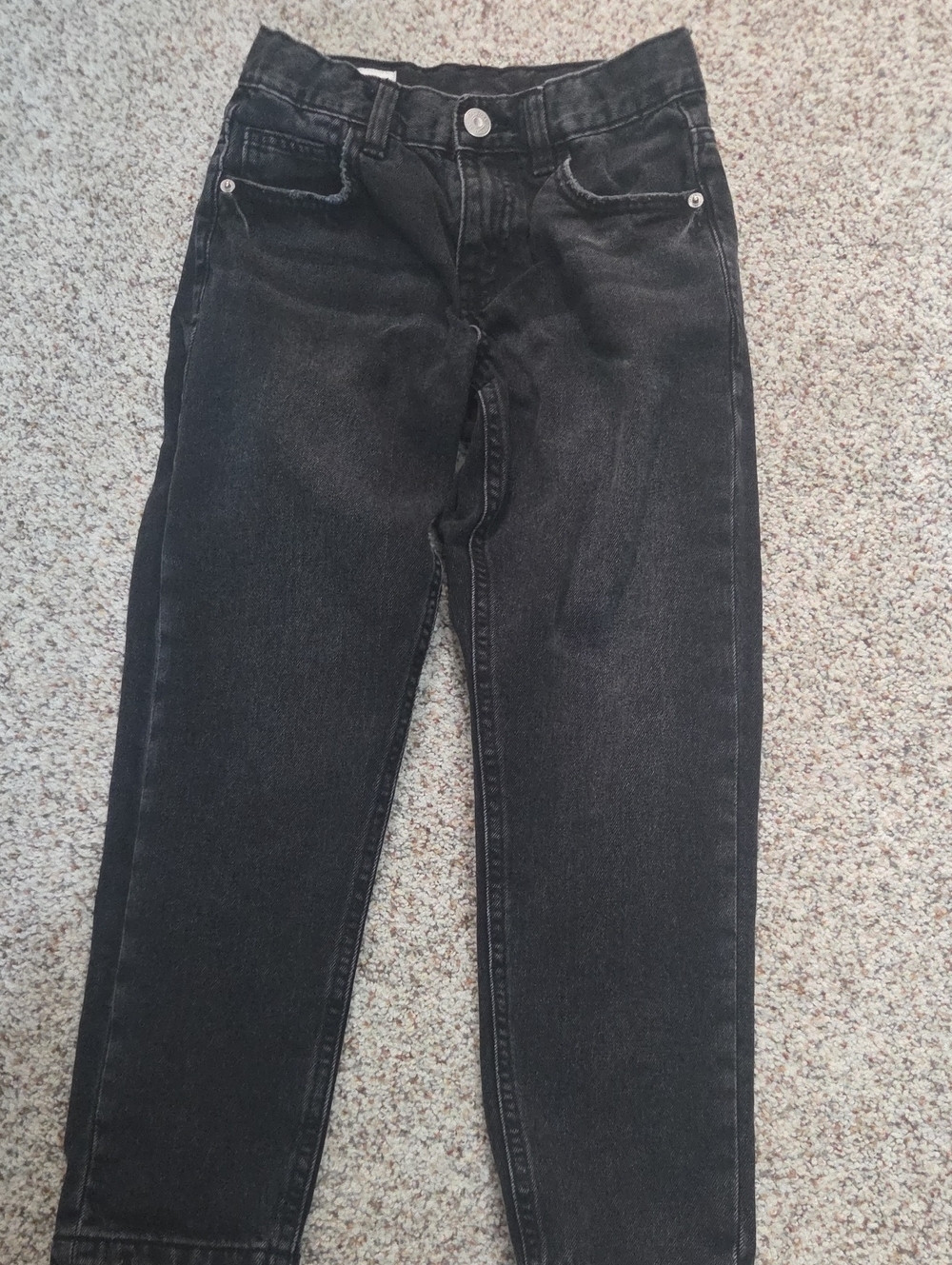 Zara Kids washed black denim jeans .